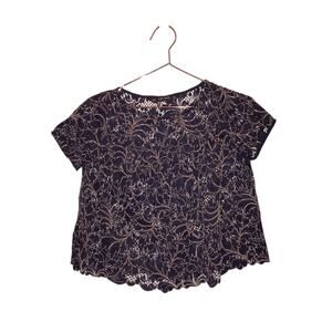Zara lace short sleeved  top size small